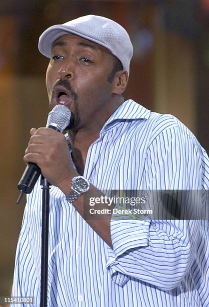 Jesse L. Martin during The Cast of the Movie "Rent" Performs on the "Today Show" 2005 Summer Concert Series at Rockefeller Plaza in New York City,...