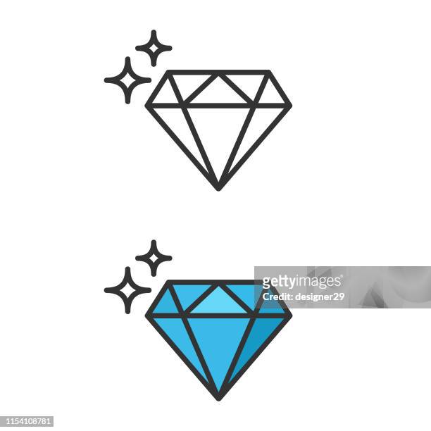 illustrazioni stock, clip art, cartoni animati e icone di tendenza di icona diamante. - brillante