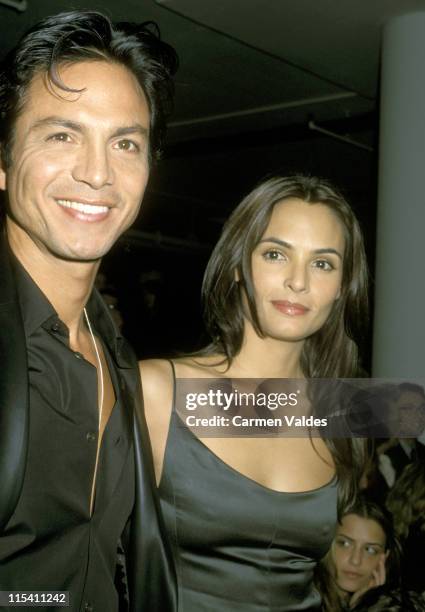 Benjamin Bratt and Talisa Soto during Mercedes-Benz Fashion Week - Calvin Klein 2002 Fall Collection at Milk Studios in New York City, New York,...