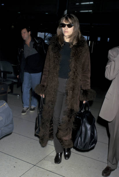 Elizabeth Hurley during Elizabeth Hurley Arrives at LAX from New York - February 5, 1997 at Los Angeles International Airport in Los Angeles,...