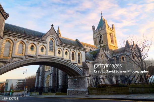 christchurch cathedral, dublin city, ireland - dublin stock pictures, royalty-free photos & images