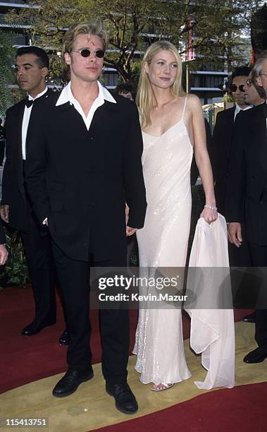 Brad Pitt and Gwyneth Paltrow during The 68th Annual Academy Awards at Dorothy Chandler Pavilion in Los Angeles, California, United States.