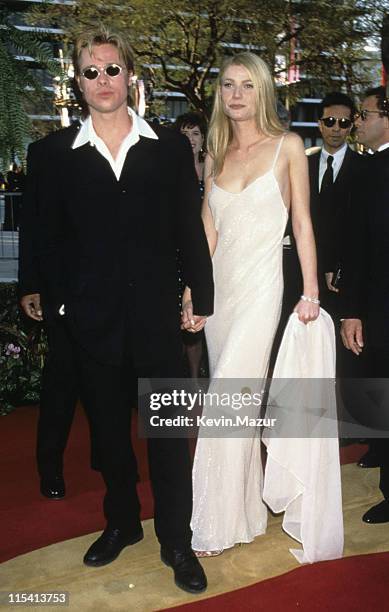 Brad Pitt and Gwyneth Paltrow during The 68th Annual Academy Awards at Dorothy Chandler Pavilion in Los Angeles, California, United States.