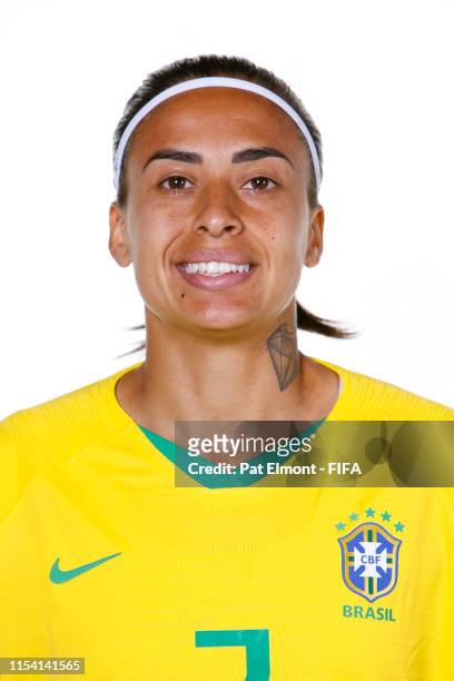 Andressa of Brazil poses for a portrait during the official FIFA Women's World Cup 2019 portrait session at Grand Hotel Uriage on June 06, 2019 in...