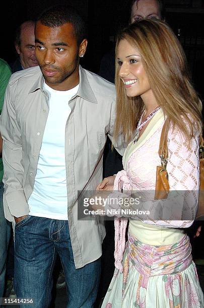 Ashley Cole and Cheryl Tweedy during Ashley Cole, Cheryl Tweedy and Louis Walsh Arrive at The Ivy in London - August 18, 2005 at The Ivy Restaurant...