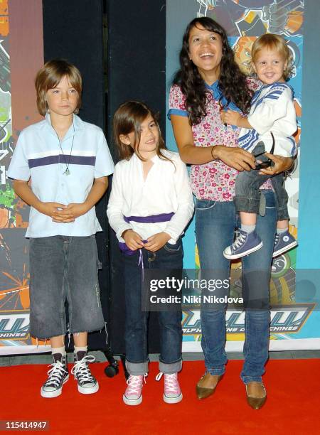 Lisa Moorish and family during "A.T.O.M." London TV Premiere at The Trocadero in London, Great Britain.