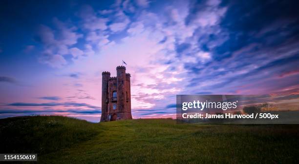 sunrise - broadway tower - worcestershire stock pictures, royalty-free photos & images