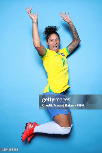 Cristiane of Brazil poses for a portrait during the official FIFA Women's World Cup 2019 portrait session at Grand Hotel Uriage on June 06, 2019 in...