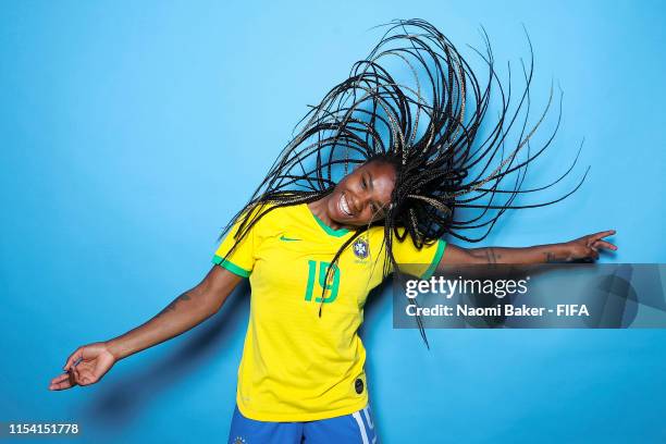 Ludamil of Brazil poses for a portrait during the official FIFA Women's World Cup 2019 portrait session at Grand Hotel Uriage on June 06, 2019 in...