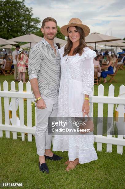 Sophie Porley and Adam Woodward attend Chinawhite at Henley Royal Regatta at Temple Island Meadows on July 6, 2019 in Henley-on-Thames, England.