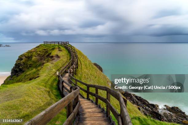 sango bay beach at durness one of scotlands stunning north atlan - sutherland stock pictures, royalty-free photos & images