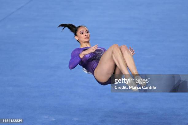 Farah Ann Abdul Hadi of Malaysia during the competition of the final stages of artistic gymnastics, for the specialty of finalloor, at the...