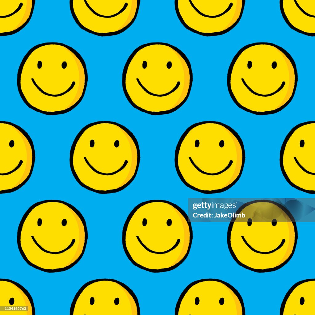 Smiley Face Hand Drawn Pattern