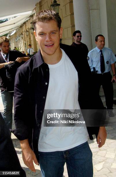 Matt Damon during 62nd Annual Venice Film Festival - Sightings Outside Des Bain Hotel - September 4, 2005 at Des Bain Hotel in Venice, Italy.