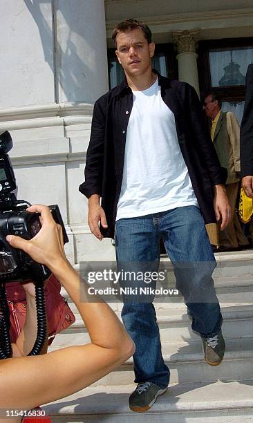 Matt Damon during 62nd Annual Venice Film Festival - Sightings Outside Des Bain Hotel - September 4, 2005 at Des Bain Hotel in Venice, Italy.