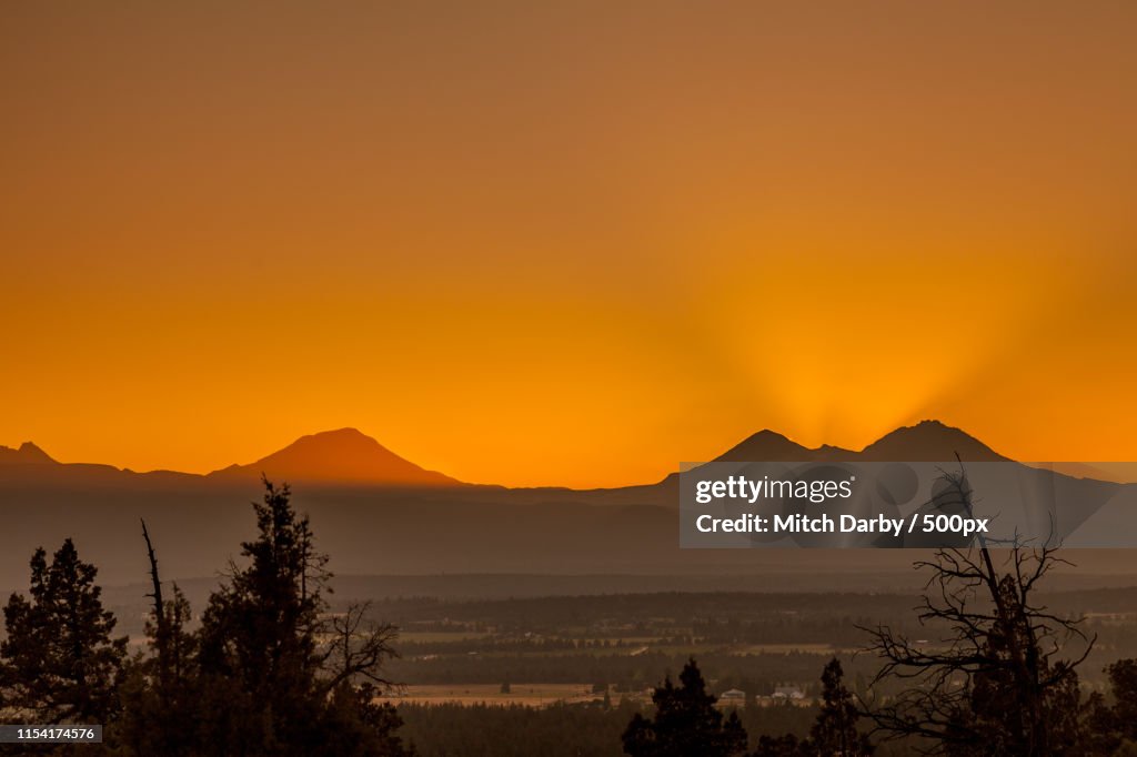 Three Sisters At Sunset