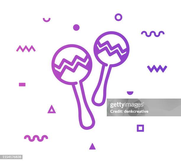 maracas line style icon design - latin america stock-grafiken, -clipart, -cartoons und -symbole