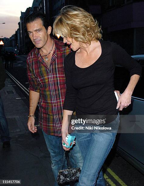 Antonio Banderas and Melanie Griffith during Antonio Banderas and Melanie Griffith Sighting in London - September 19, 2006 in London, Great Britain.