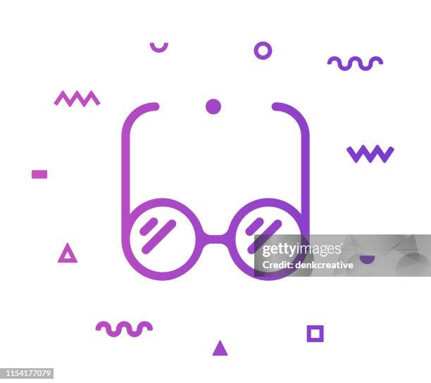 eyewear line style icon design - eyeglass frames stock illustrations