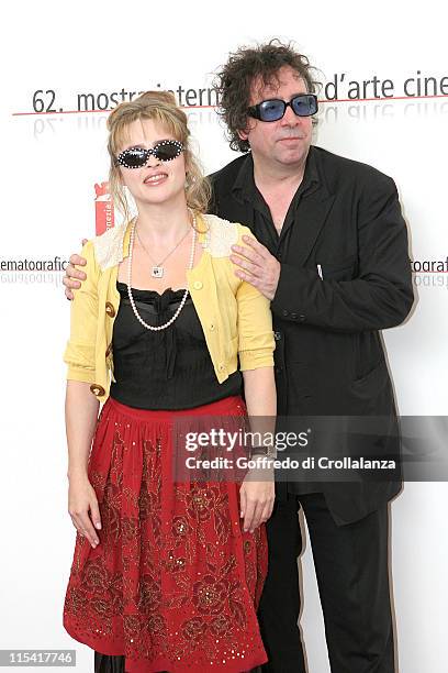 Helena Bonham Carter and Tim Burton during 2005 Venice Film Festival - "Corpse Bride" - Photocall at Venice Lido in Venice, Italy.