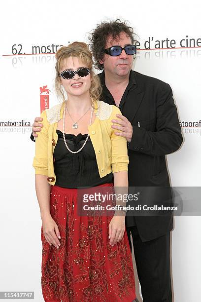 Helena Bonham Carter and Tim Burton during 2005 Venice Film Festival - "Corpse Bride" - Photocall at Venice Lido in Venice, Italy.