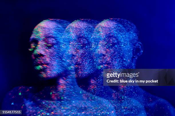 ultraviolet conceptual make-up and photography - eternal youth stock pictures, royalty-free photos & images