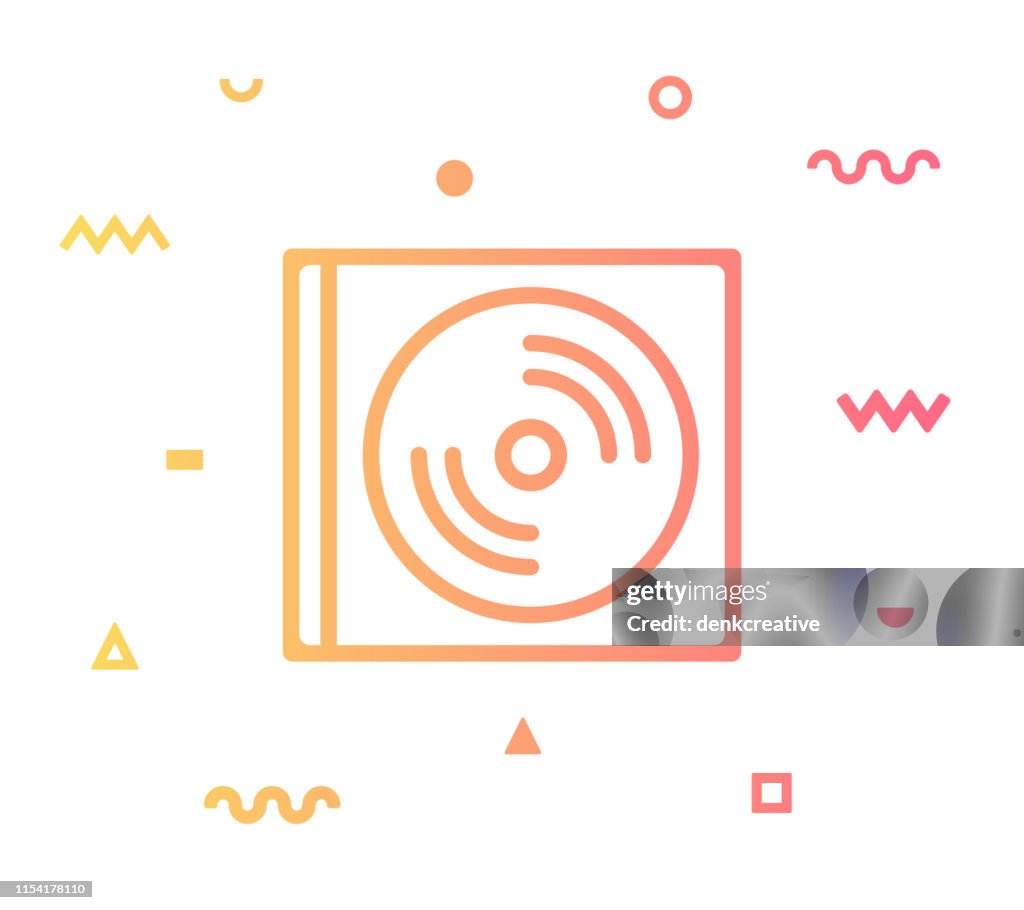 Compact Disc Line Style Icon Design