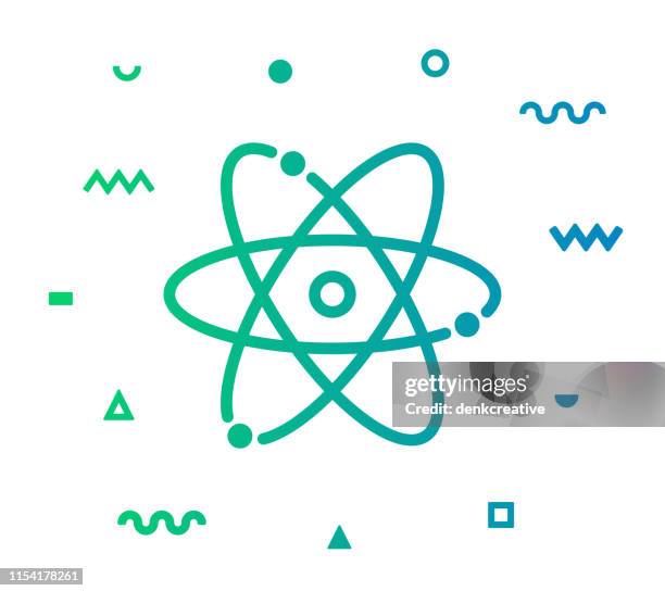 chemistry course line style icon design - proton stock illustrations