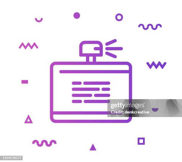 perfume line style icon design - spraying perfume stock illustrations