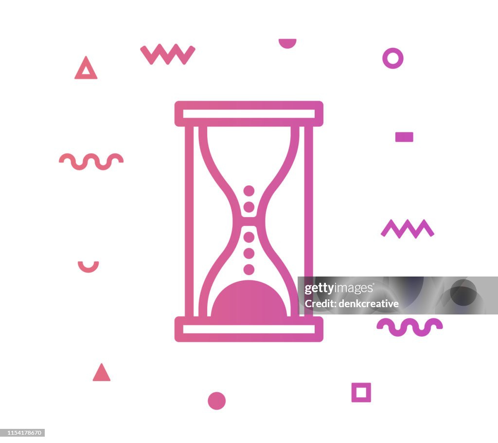 Sandglass Line Style Icon Design