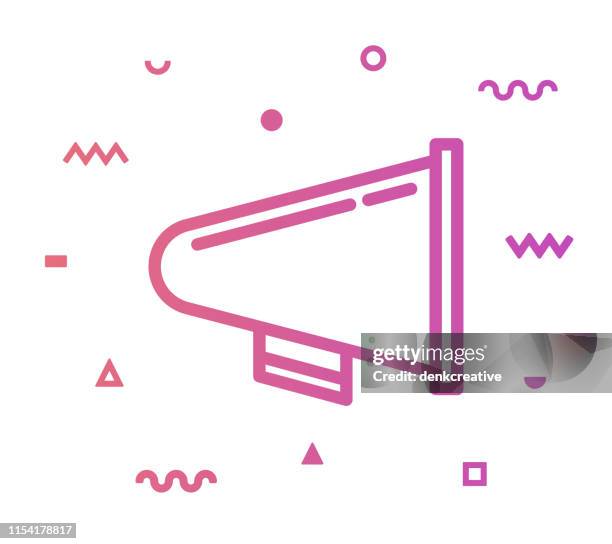 megaphone line style icon design - empty auditorium stock illustrations