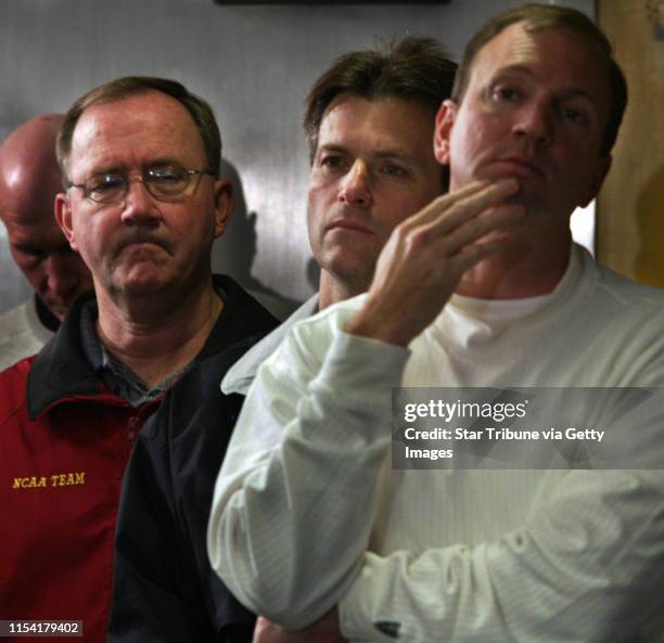 Coaches of men's and women's sports at the University of Minnesota gather as a group to speak to the press about the their opposition to possible...