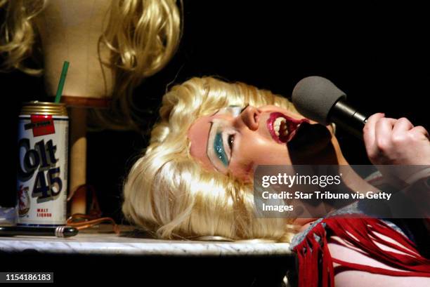 Transgender persons playing lead rolls in the play "Hedwig and the Angry Inch" playing at the Loring Playhouse in Minneapolis. IN THIS PHOTO: Jason...