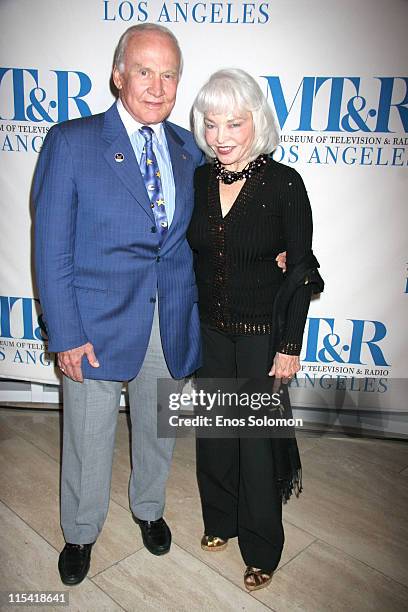 Buzz Aldrin and wife Lois Driggs Cannon during The Museum of Television & Radio Turns 30 at The Museum of Television and Radio in Beverly Hills, CA,...