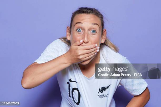 Annalie Longo of New Zealand poses for a portrait during the official FIFA Women's World Cup 2019 portrait session at Hotel Mercure Le Havre Centre...