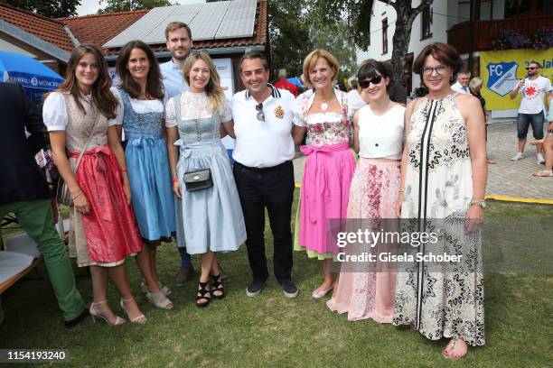 Karin Seehofer and her daughter Susanne Seehofer, Ulrike Seehofer and son Andreas Seehofer with girlfriend Pia and Stavros Kostantinidis and guests...