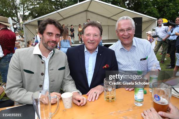 Prince Ludwig of Bavaria, Eberhard Sasse, IHK president and Minister Joachim Herrmann, during the Erich Greipl Tribute Tournament at Erich Greipl...