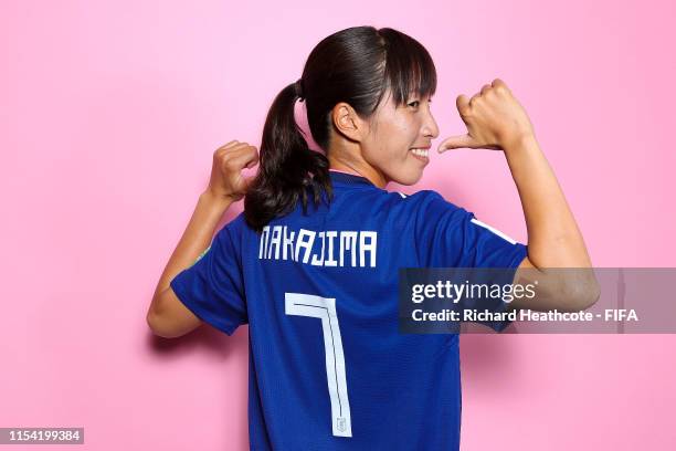 Emi Nakajima of Japan poses for a portrait during the official FIFA Women's World Cup 2019 portrait session at Hotel Barriere L'Hotel du Lac on June...