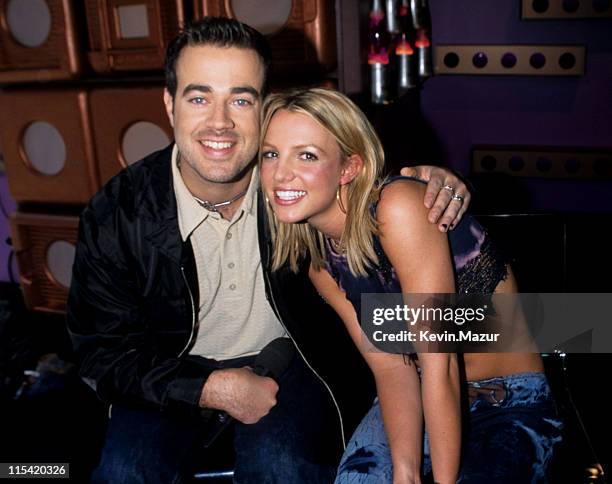 Carson Daly and Britney Spears during Britney Spears Live on MTV at MTV Studios in New York City, New York, United States.