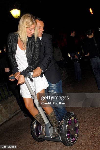 Jean Roch's girlfriend Alec and Jean Roch during Segway Saint Tropez Street Launch at Around The VIP Room in Saint Tropez, France.