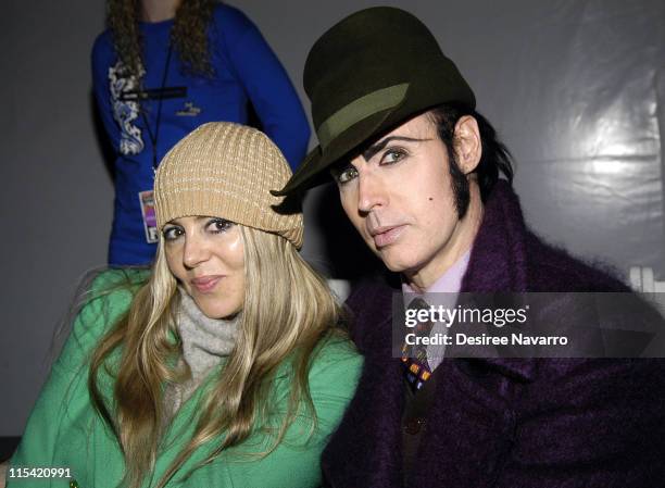 CeCe McGurr and Patrick McDonald during Olympus Fashion Week Fall 2006 - Anait Bain - Front Row at Atelier, Bryant Park in New York City, New York,...