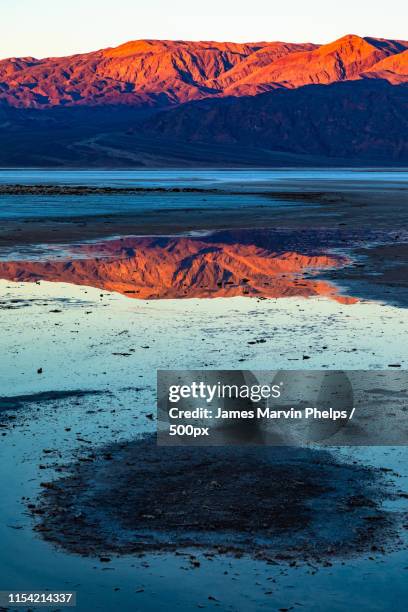 desert reflection - panamint range stock pictures, royalty-free photos & images