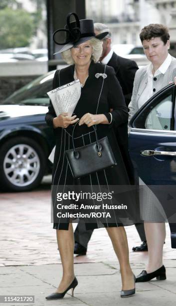 Duchess of Cornwall arrives at St Paul's Church in Knightsbridge for a memorial service for her father Major Bruce Shand on September 11, 2006