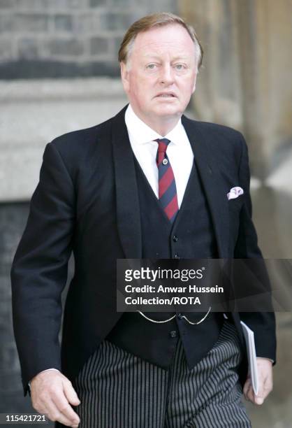 Andrew Parker Bowles arrives at St Paul's Church in Knightsbridge for a memorial service for Major Bruce Shand on September 11, 2006