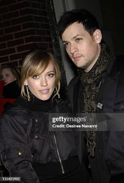 Hilary Duff and Joel Madden during Olympus Fashion Week Fall 2006 - Adidas Y-3 - Arrivals at Roseland Ballroom in New York City, New York, United...