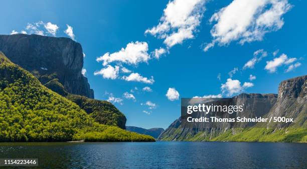 amazing western brook pond - terra nova e labrador imagens e fotografias de stock