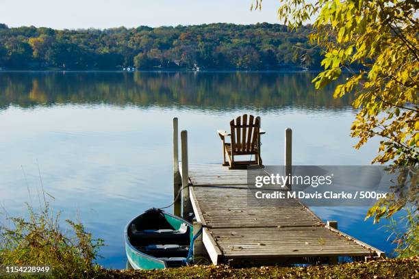 morning relaxation - lake geneva wisconsin ストックフォトと画像