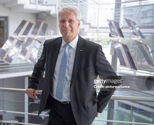 June 2019, Hessen, Frankfurt/Main: Former astronaut Thomas Reiter stands in the foyer of ESA. The moon landing 50 years ago was a key experience for...