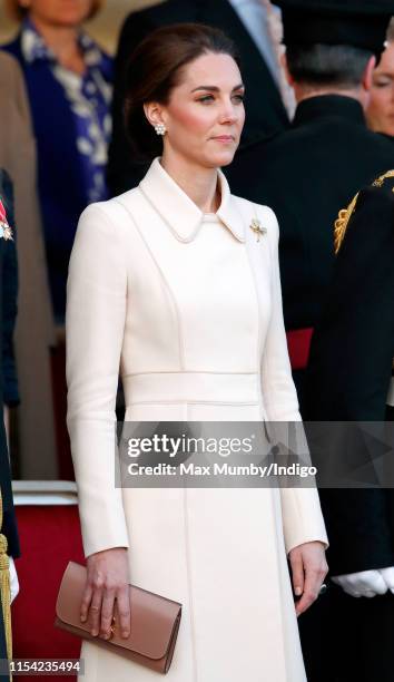 Catherine, Duchess of Cambridge attends the Household Division's 'Beating Retreat' at Horse Guards Parade on June 6, 2019 in London, England. Beating...