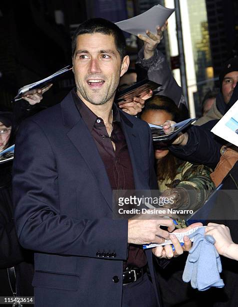 Matthew Fox during Matthew Fox Visits "The Late Show With David Letterman" - February 21, 2006 at Ed Sullivan Theater in New York City, New York,...